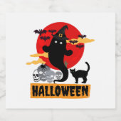 Halloween-Party Schaumweinetikett (Einzelnes Label)