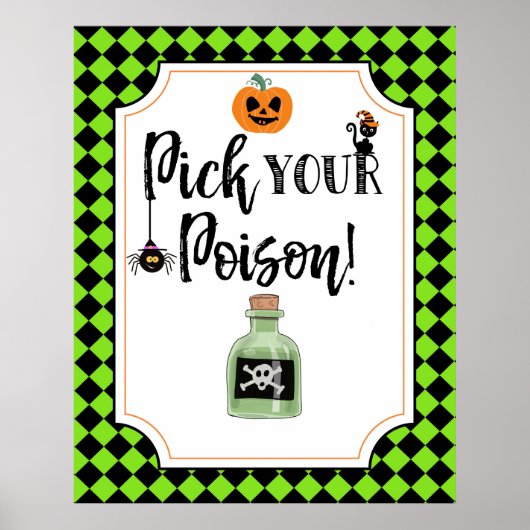 Halloween-Party-Schild pflücken dein Gift Poster (Vorne)