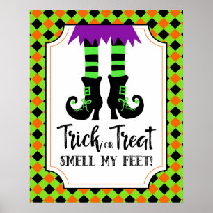 Halloween-Party-Schild-Trick oder Tretfuß Poster