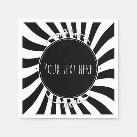 Halloween-Party "Schwarz-weiß Fun Whimsical Stripe Serviette (Vorderseite)