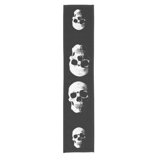 Halloween-Party Schwarz/Weiß hinzufügen Kurzer Tischläufer (Vorderseite)