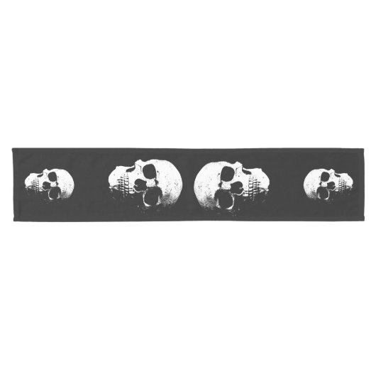 Halloween-Party Schwarz/Weiß hinzufügen Kurzer Tischläufer (Horizontal)