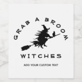 Halloween-Party Schwarz-weiß Personalisiert Weinetikett (Einzelnes Label)