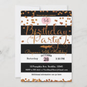 Halloween Party Schwarz-weiß Pink Orange Einladung (Vorderseite)