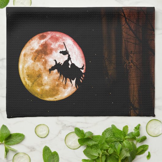 Halloween-Party Schwarze Nacht Vollmond Beängstige Geschirrtuch (Gefaltet)