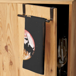 Halloween-Party Schwarze Nacht Vollmond Beängstige Geschirrtuch