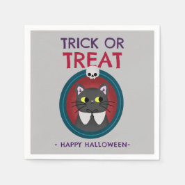 Halloween-Party Serviette, Katze in Portrait auf g Serviette