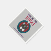 Halloween-Party Serviette, Katze in Portrait auf g Serviette (Ecke)