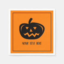 Halloween-Party-Servietten mit Kürbiskopf-Schnitze