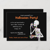 Halloween-Party Skeleton Einladung (Vorne/Hinten)