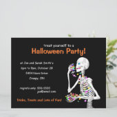 Halloween-Party Skeleton Einladung (Stehend Vorderseite)