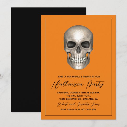Halloween-Party Skeleton Einladung (Vorne/Hinten)