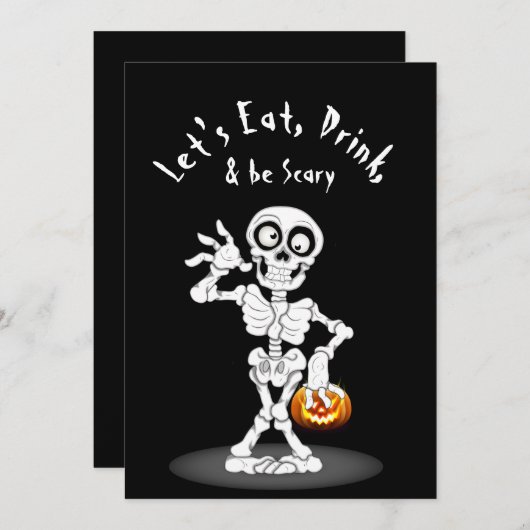 Halloween-Party Skeleton Einladung (Vorne/Hinten)