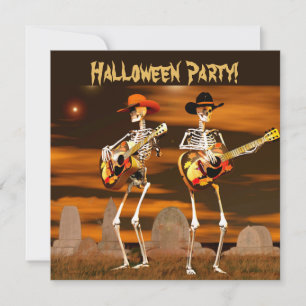 Halloween-Party Skeleton Musicians Einladung