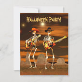 Halloween-Party Skeleton Musicians Einladung (Vorderseite)