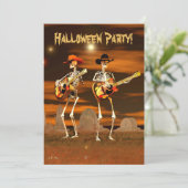 Halloween-Party Skeleton Musicians (Text auf der R Einladung (Stehend Vorderseite)