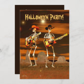Halloween-Party Skeleton Musicians (Text auf der R Einladung (Vorne/Hinten)