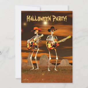 Halloween-Party Skeleton Musicians (Text auf der R Einladung