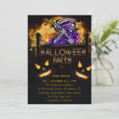 Halloween-Party Skelett Party Einladung (Stehend Vorderseite)