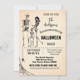 Halloween-Party-Skelette für die Hauswärmung Einladung