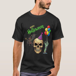 Halloween-Party Skull, Bat & Zombie T-Shirt