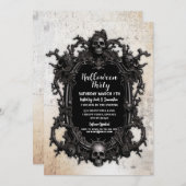 Halloween-Party Skull Frame Gothday Einladung (Vorne/Hinten)
