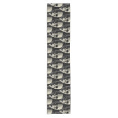 Halloween-Party Skull Pattern Schwarzer Tischläufe Kurzer Tischläufer (Vorderseite)