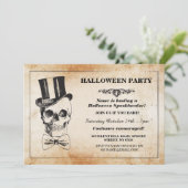Halloween-Party Skull Top Hat Bow Krawatte Spook E Einladung (Stehend Vorderseite)