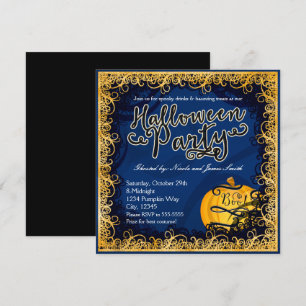 Halloween-Party-Spaß Blaue & Orange Einladungen