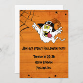 Halloween-Party-Spaß-Ghost anpassbarer Cartoon Einladung (Vorne/Hinten)
