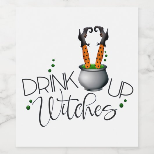 Halloween-Party Spaß Girls trinken Hexen Label Weinetikett (Einzelnes Label)