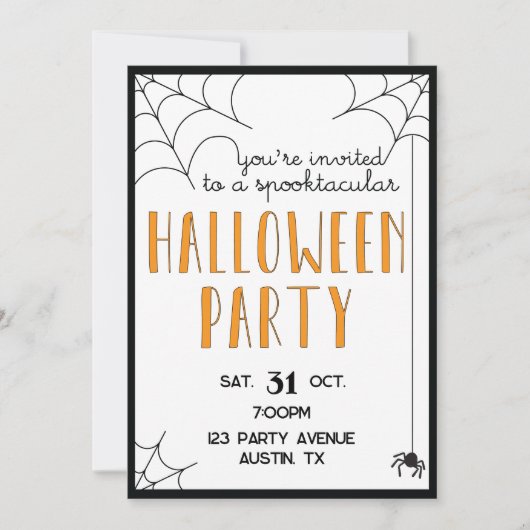 Halloween-Party Spider Web-Einladung Einladung (Vorderseite)