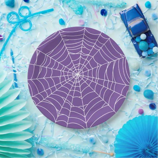 Halloween Party, Spider Web, Purple and White Pappteller (Party)
