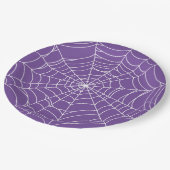 Halloween Party, Spider Web, Purple and White Pappteller (Schrägansicht)