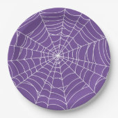 Halloween Party, Spider Web, Purple and White Pappteller (Vorderseite)