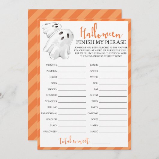 Halloween-Party-Spiel beendet meine Formulierung (Vorne/Hinten)