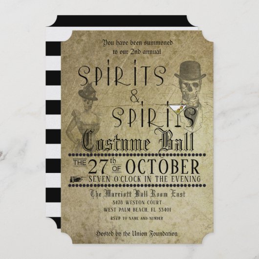 Halloween-Party Spirits Kostümball Einladung (Vorne/Hinten)