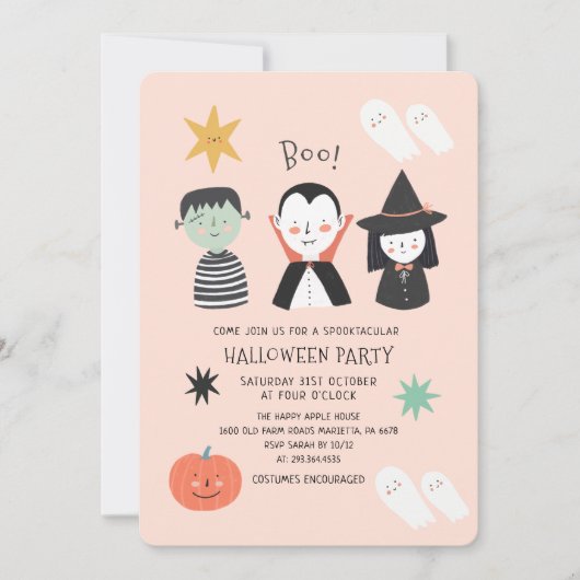 Halloween Party Spooktacular Boo Invitation Einladung (Vorderseite)