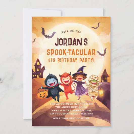 Halloween Party Spooktacular Einladung (Vorderseite)