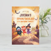 Halloween Party Spooktacular Einladung (Stehend Vorderseite)