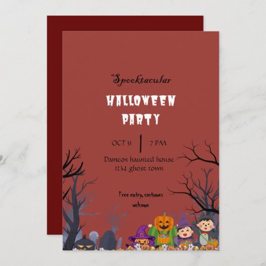 Halloween-Party Spooktacular Geist Einladung (Vorne/Hinten)
