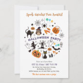Halloween-Party-Spooktacular-Icons-Süßes-oder-Saur Einladung (Vorderseite)