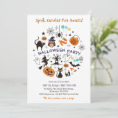 Halloween-Party-Spooktacular-Icons-Süßes-oder-Saur Einladung (Stehend Vorderseite)