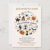 Halloween-Party-Spooktacular-Icons-Süßes-oder-Saur Einladung (Vorderseite)