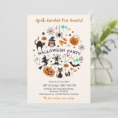 Halloween-Party-Spooktacular-Icons-Süßes-oder-Saur Einladung (Stehend Vorderseite)