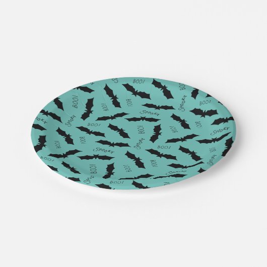Halloween-Party Spooky Bats Pappteller (Schrägansicht)