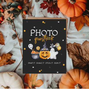 Halloween-Party Spooky Birthday Gästebuchunterschr Poster