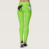 Halloween-Party Spooky Cat Niedlich Ghost Neon Gre Leggings (Rückseite)