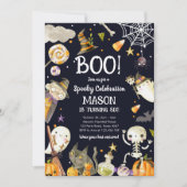 Halloween Party Spooky Celebration Boy Birthday Einladung (Vorderseite)