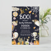 Halloween Party Spooky Celebration Boy Birthday Einladung (Stehend Vorderseite)